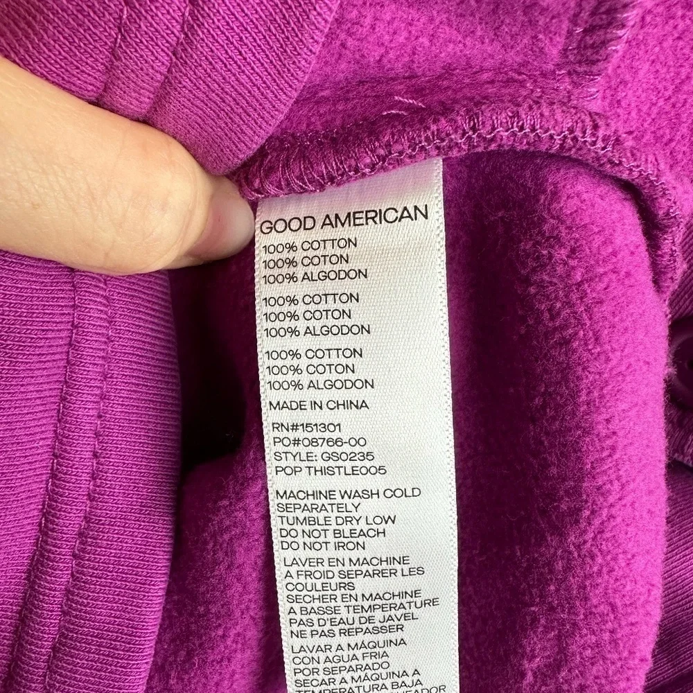 NWT Good American Fleece Shirt Jacket "pop thistle" Size 1/2 (S/M) - Picture 6 of 8